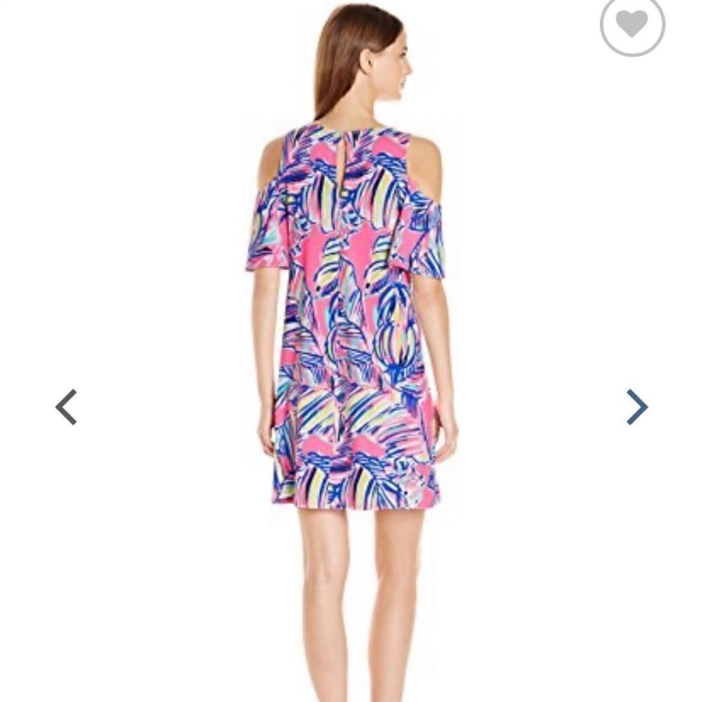 Lilly Pulitzer Somerset Cold Shoulder Tiki Dress in Tiki Pink Cabana - Picture 4 of 7